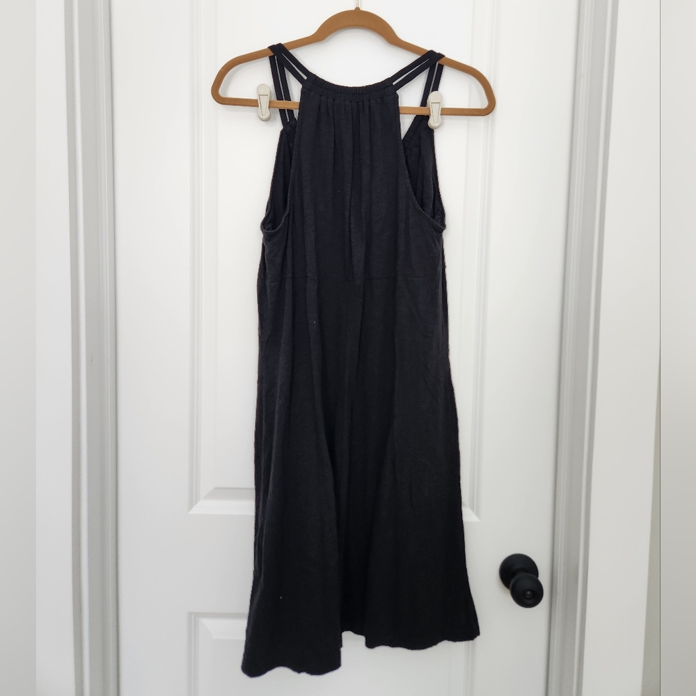 Athleta Cotton Blend Sleeveless Sun Dress Black Large - Picture 2 of 5